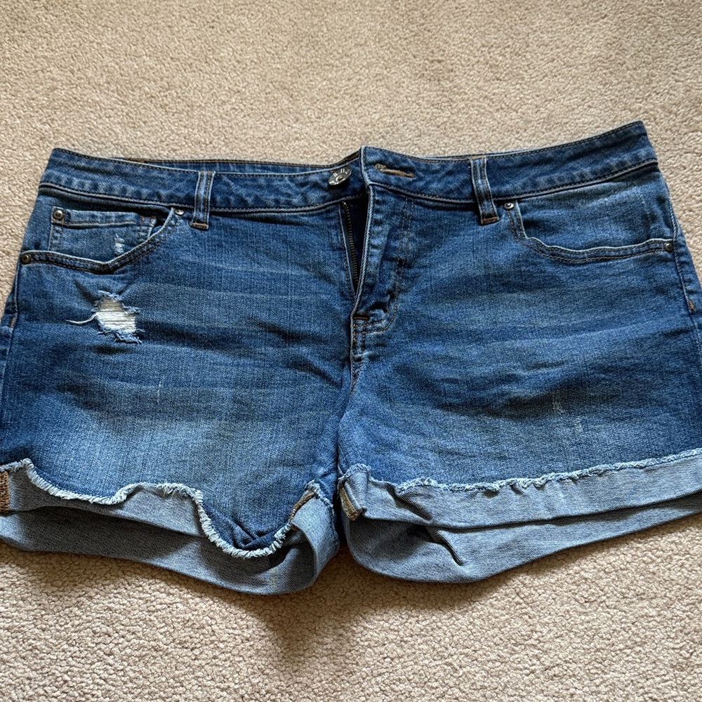 a.n.a Distressed Blue Jean Shorts size 12